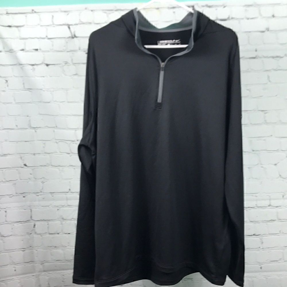 Nike Golf 1/4 Zip Long Sleeve Size XL Black Gray Dri-Fit